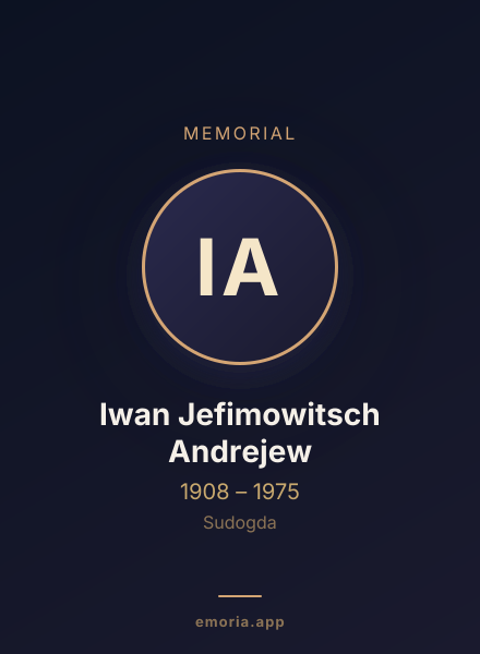 Memorial portrait of Iwan Jefimowitsch Andrejew