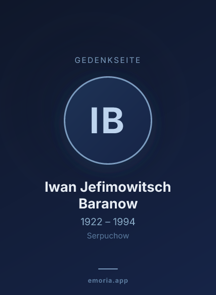 Gedenkportrait von Iwan Jefimowitsch Baranow