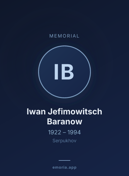Memorial portrait of Iwan Jefimowitsch Baranow