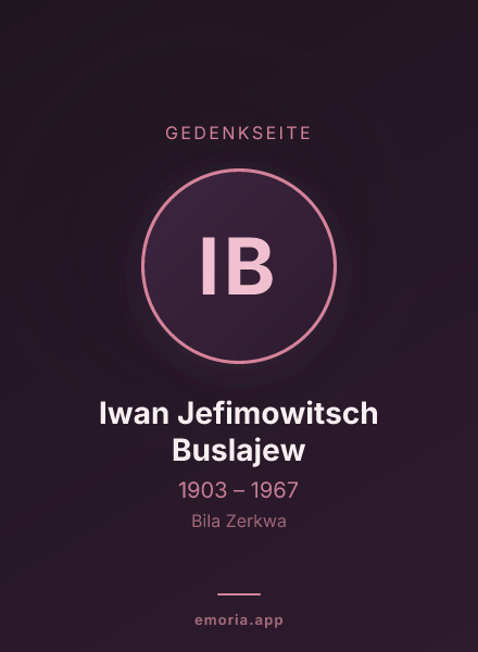 Gedenkportrait von Iwan Jefimowitsch Buslajew