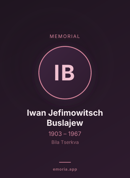 Memorial portrait of Iwan Jefimowitsch Buslajew