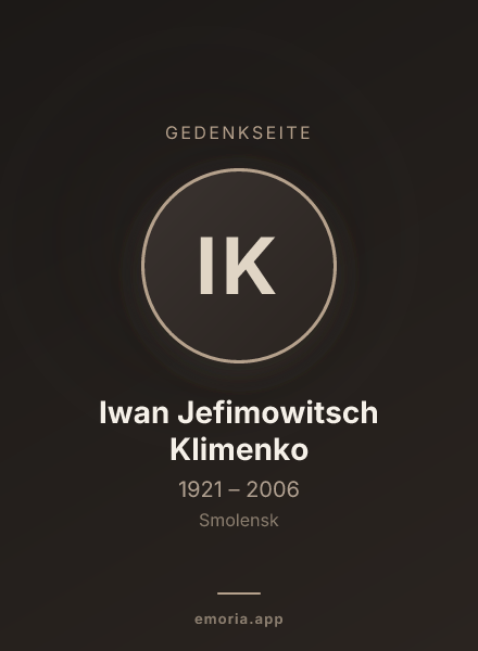 Gedenkportrait von Iwan Jefimowitsch Klimenko