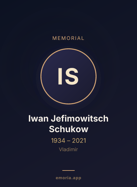 Memorial portrait of Iwan Jefimowitsch Schukow