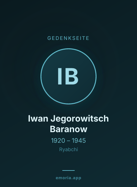 Gedenkportrait von Iwan Jegorowitsch Baranow