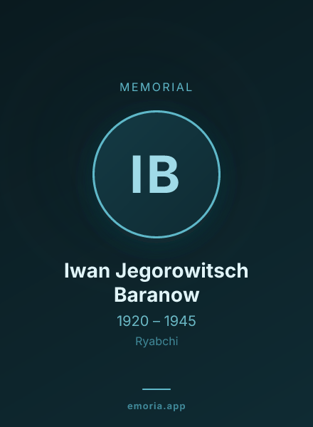 Memorial portrait of Iwan Jegorowitsch Baranow