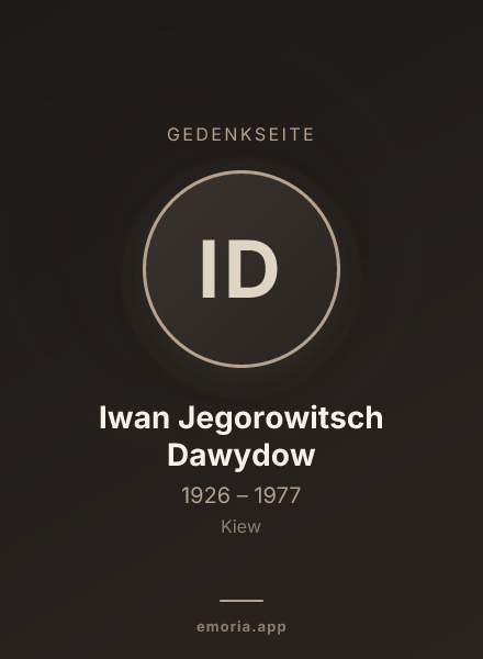 Gedenkportrait von Iwan Jegorowitsch Dawydow