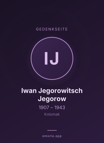 Gedenkportrait von Iwan Jegorowitsch Jegorow