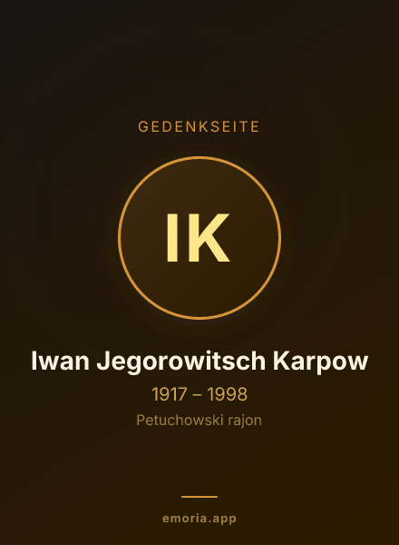 Gedenkportrait von Iwan Jegorowitsch Karpow