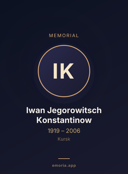 Memorial portrait of Iwan Jegorowitsch Konstantinow
