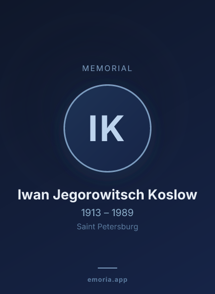 Memorial portrait of Iwan Jegorowitsch Koslow