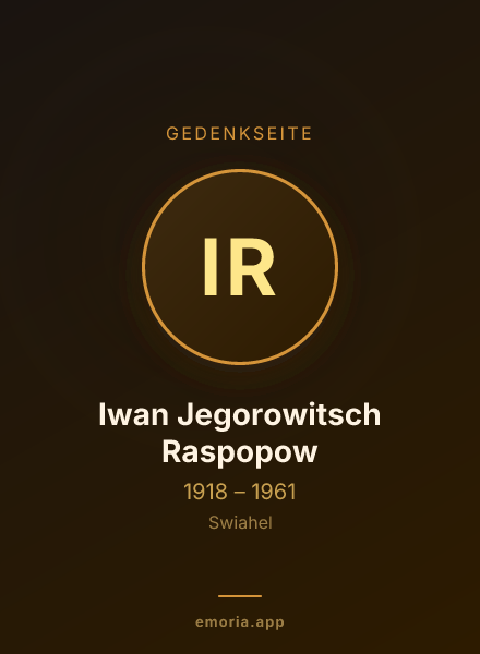 Gedenkportrait von Iwan Jegorowitsch Raspopow