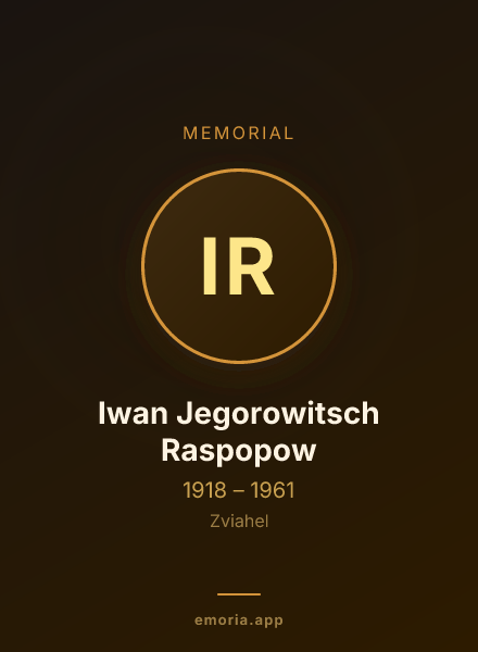 Memorial portrait of Iwan Jegorowitsch Raspopow