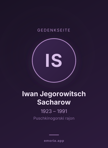 Gedenkportrait von Iwan Jegorowitsch Sacharow