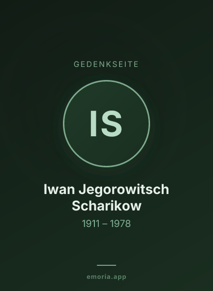 Gedenkportrait von Iwan Jegorowitsch Scharikow