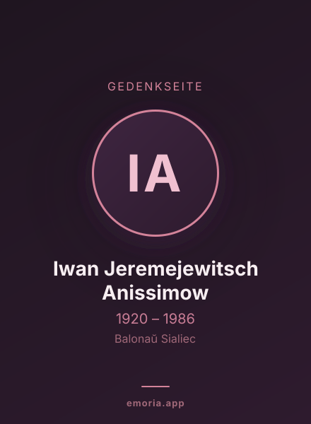 Gedenkportrait von Iwan Jeremejewitsch Anissimow