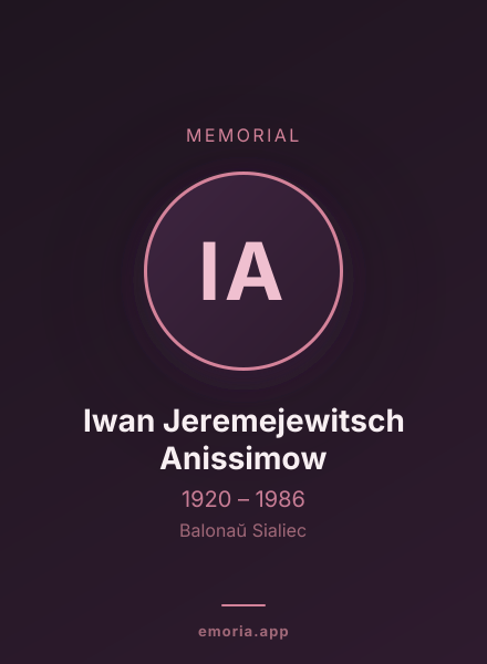 Memorial portrait of Iwan Jeremejewitsch Anissimow