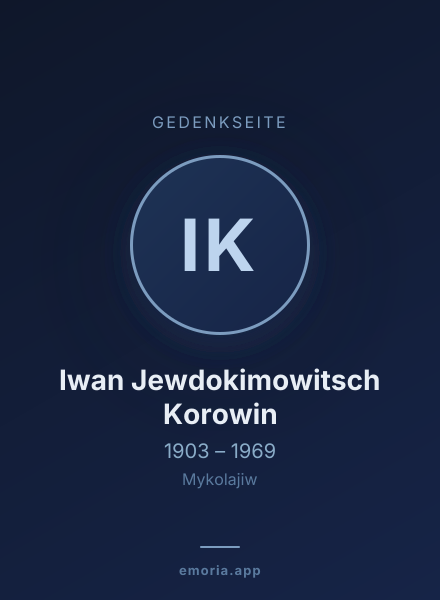 Gedenkportrait von Iwan Jewdokimowitsch Korowin
