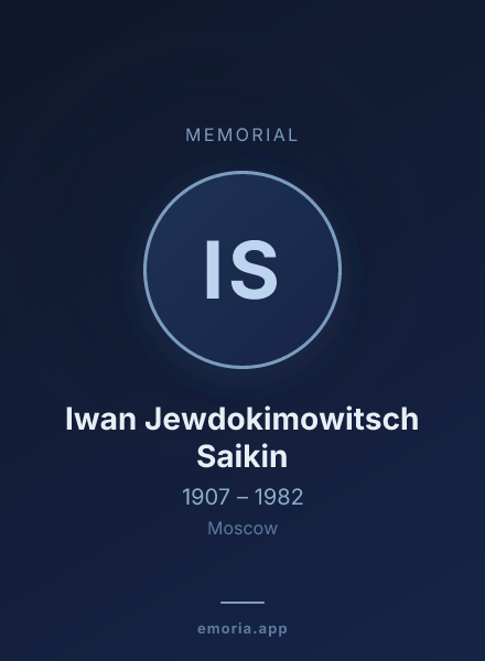 Memorial portrait of Iwan Jewdokimowitsch Saikin