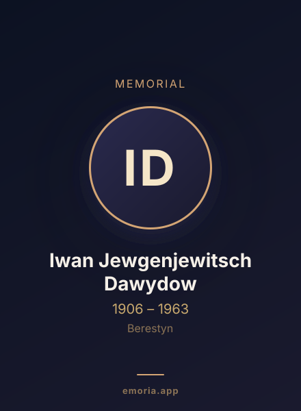 Memorial portrait of Iwan Jewgenjewitsch Dawydow