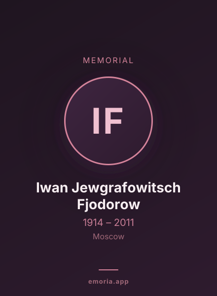 Memorial portrait of Iwan Jewgrafowitsch Fjodorow
