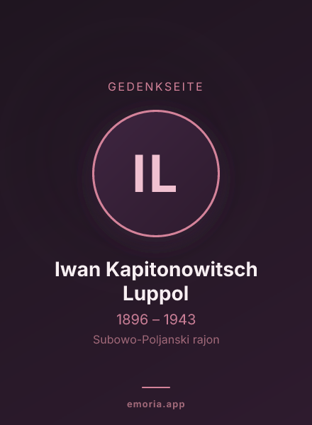 Gedenkportrait von Iwan Kapitonowitsch Luppol