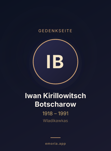 Gedenkportrait von Iwan Kirillowitsch Botscharow