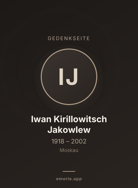 Gedenkportrait von Iwan Kirillowitsch Jakowlew