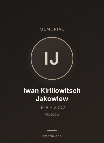 Memorial portrait of Iwan Kirillowitsch Jakowlew