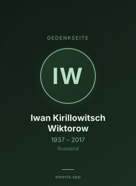 Gedenkportrait von Iwan Kirillowitsch Wiktorow
