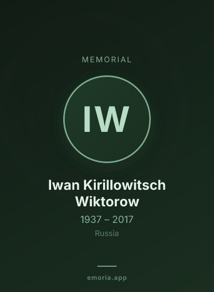 Memorial portrait of Iwan Kirillowitsch Wiktorow