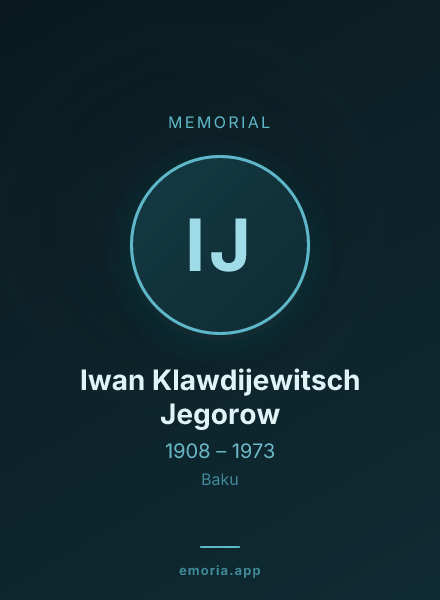 Memorial portrait of Iwan Klawdijewitsch Jegorow