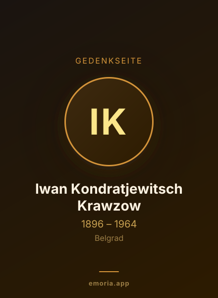Gedenkportrait von Iwan Kondratjewitsch Krawzow
