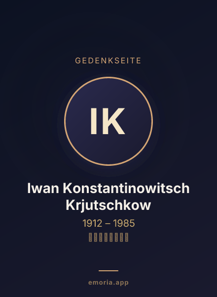 Gedenkportrait von Iwan Konstantinowitsch Krjutschkow