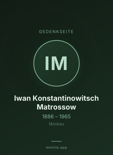 Gedenkportrait von Iwan Konstantinowitsch Matrossow