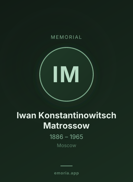 Memorial portrait of Iwan Konstantinowitsch Matrossow