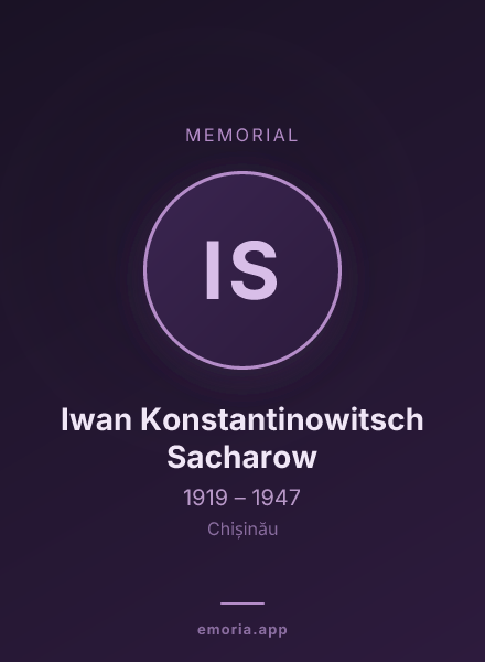 Memorial portrait of Iwan Konstantinowitsch Sacharow