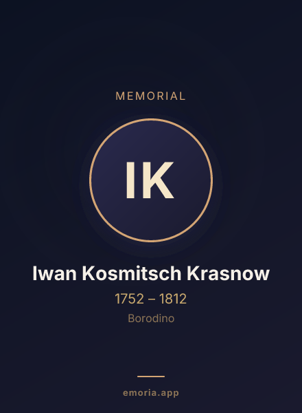 Memorial portrait of Iwan Kosmitsch Krasnow