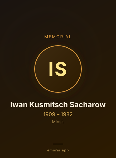 Memorial portrait of Iwan Kusmitsch Sacharow