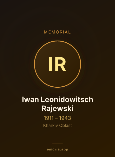 Memorial portrait of Iwan Leonidowitsch Rajewski