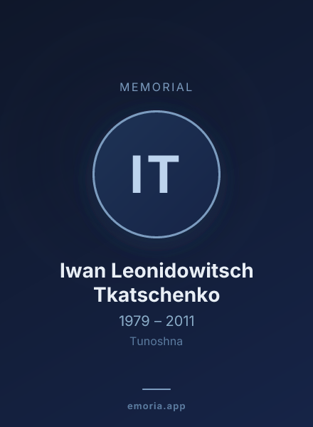Memorial portrait of Iwan Leonidowitsch Tkatschenko