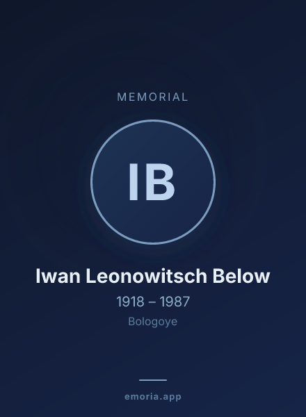 Memorial portrait of Iwan Leonowitsch Below