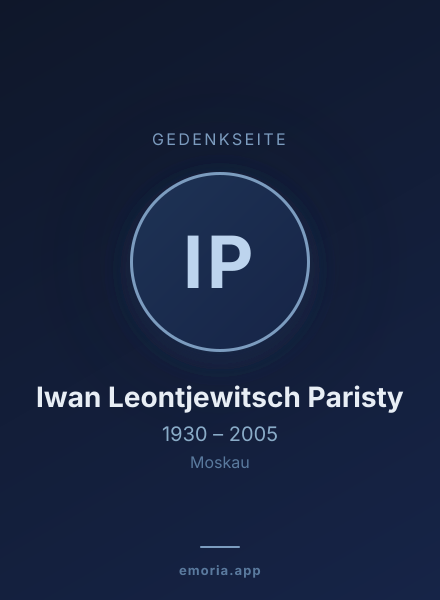 Gedenkportrait von Iwan Leontjewitsch Paristy