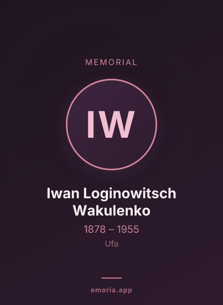 Memorial portrait of Iwan Loginowitsch Wakulenko