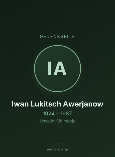 Gedenkportrait von Iwan Lukitsch Awerjanow