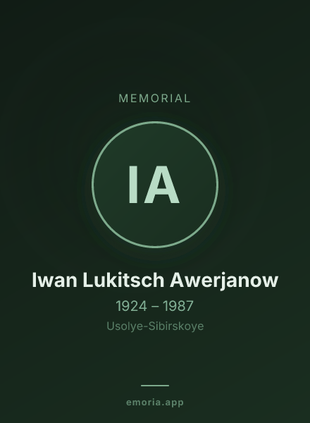Memorial portrait of Iwan Lukitsch Awerjanow