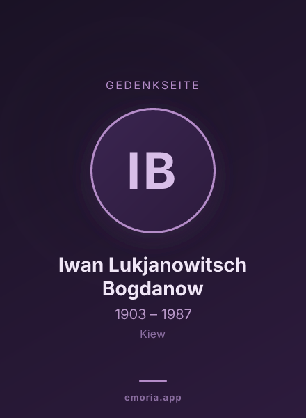 Gedenkportrait von Iwan Lukjanowitsch Bogdanow