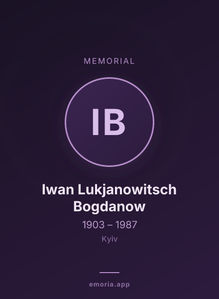 Memorial portrait of Iwan Lukjanowitsch Bogdanow