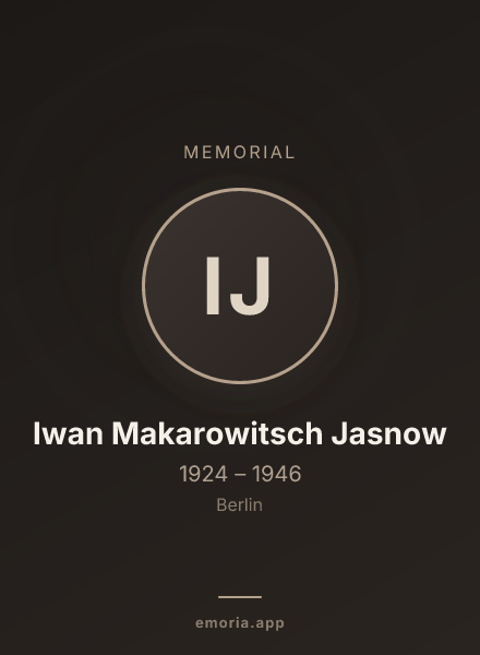 Memorial portrait of Iwan Makarowitsch Jasnow
