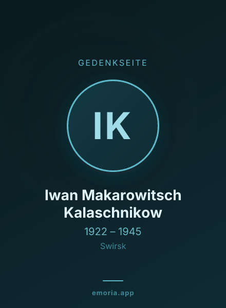 Gedenkportrait von Iwan Makarowitsch Kalaschnikow