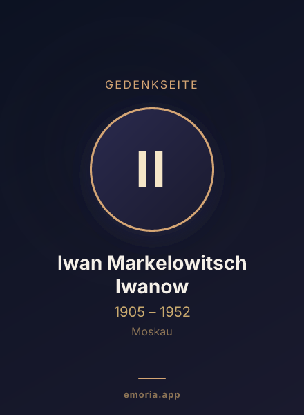 Gedenkportrait von Iwan Markelowitsch Iwanow